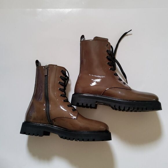 Thursday Boot Co. Olive Green Combat Boot in Patent Leather Size 7.5 New - Picture 7 of 10